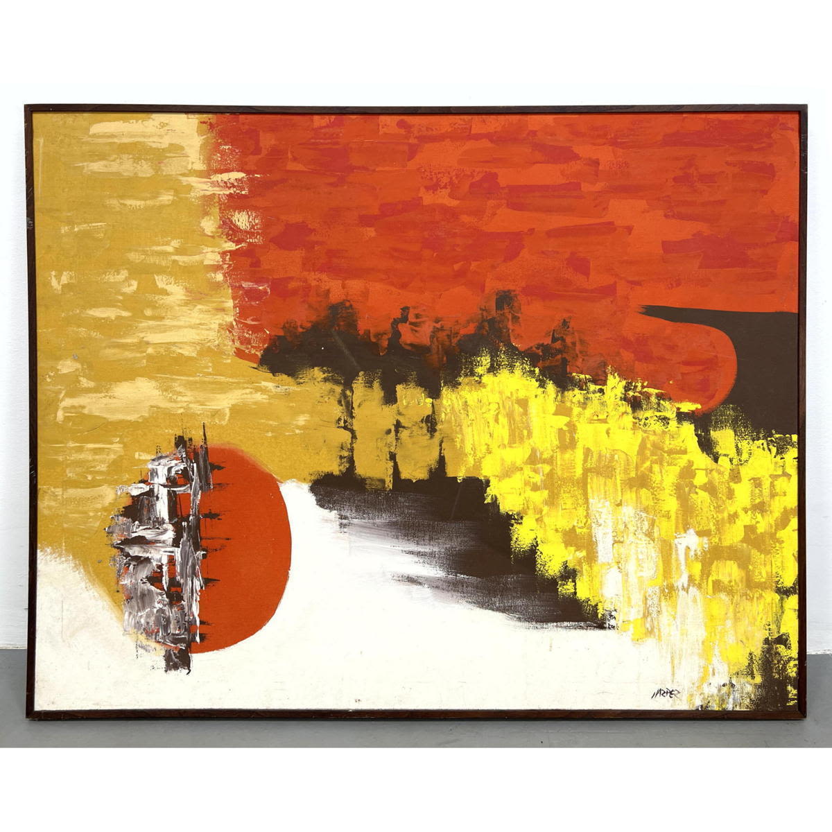 Appraisal: HARPER painting on canvas abstract landscape Dimensions H inches W