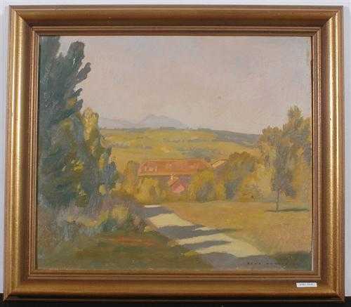 Appraisal: MARTIN REN - Landscape Oil on board Signed Ren Martin