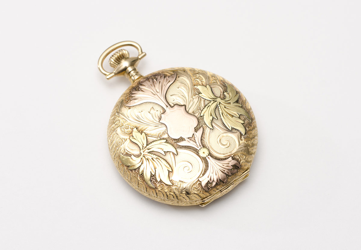 Appraisal: WALTHAM GOLD POCKET WATCH Ornate K rose and yellow gold