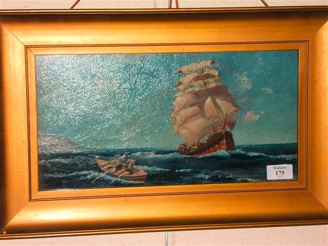 Appraisal: English School th th Century 'Under Full Sail' oil on