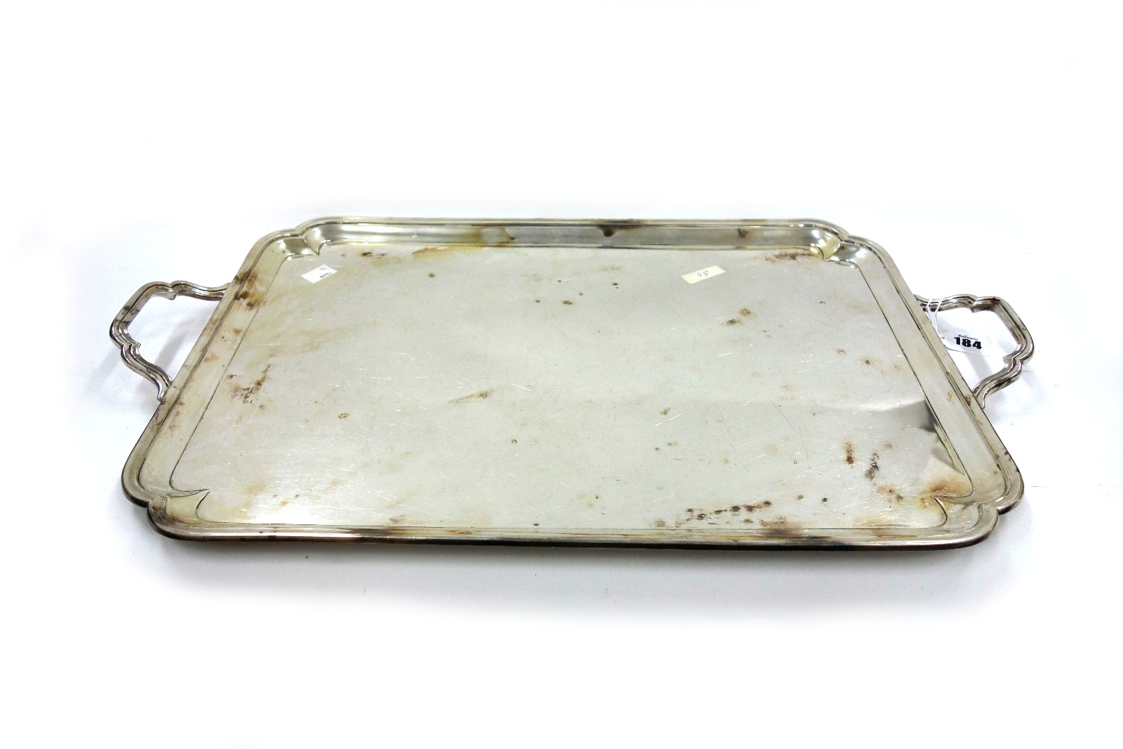 Appraisal: An Art Deco electroplate two handled rectangular tea tray cm