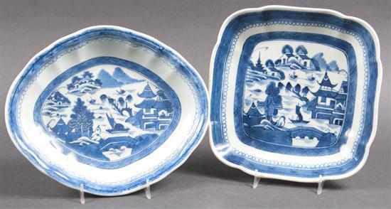 Appraisal: Chinese Export Canton porcelain square-form serving dish and similar lobe-form