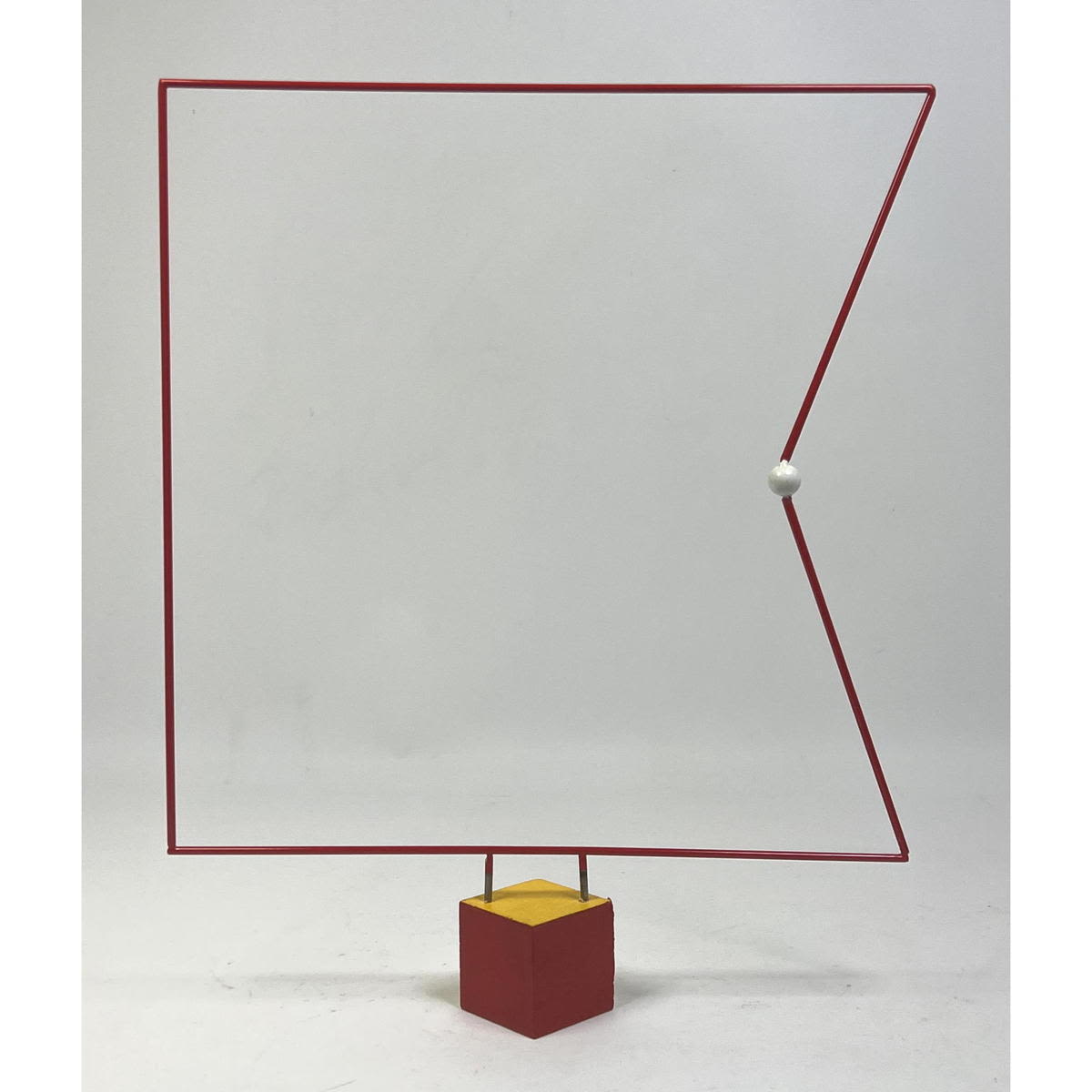 Appraisal: GEORGE D'AMATO Minimalist Constructivist Sculpture Enamel painted steel on wood