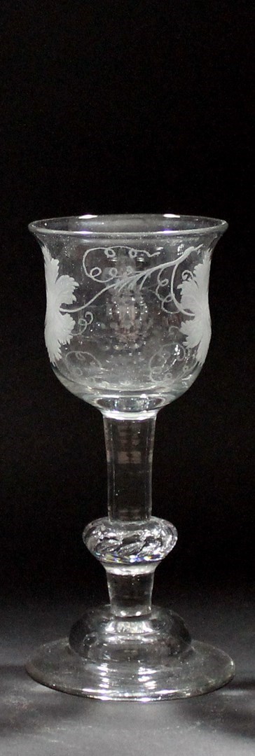 Appraisal: A George II composite stem wine glass circa with domed