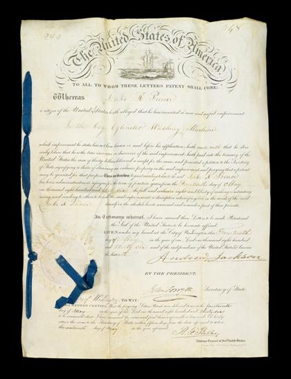 Appraisal: piece Document Signed Jackson Andrew Washington D C May p