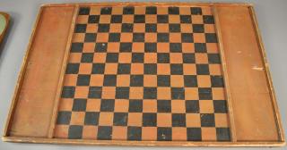 Appraisal: Primitive game board in old black and red paint x