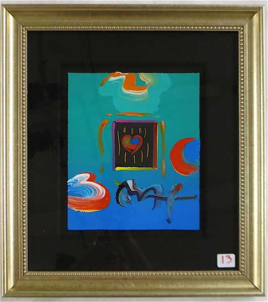 Appraisal: PETER MAX MIXED MEDIA New York born Heart in a