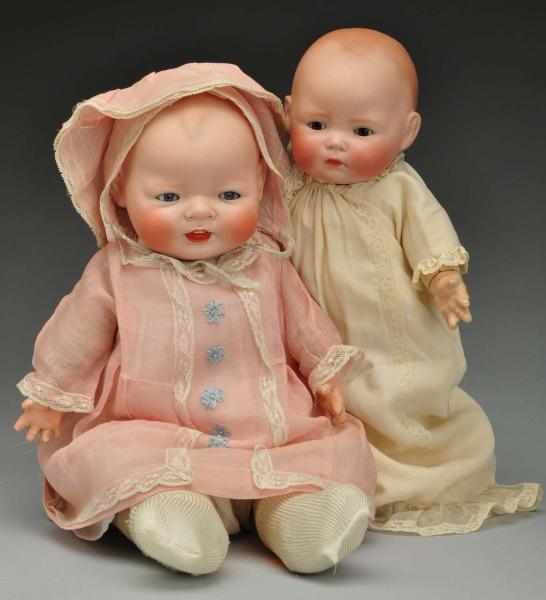 Appraisal: Lot of German Baby Dolls Description Both with bisque heads