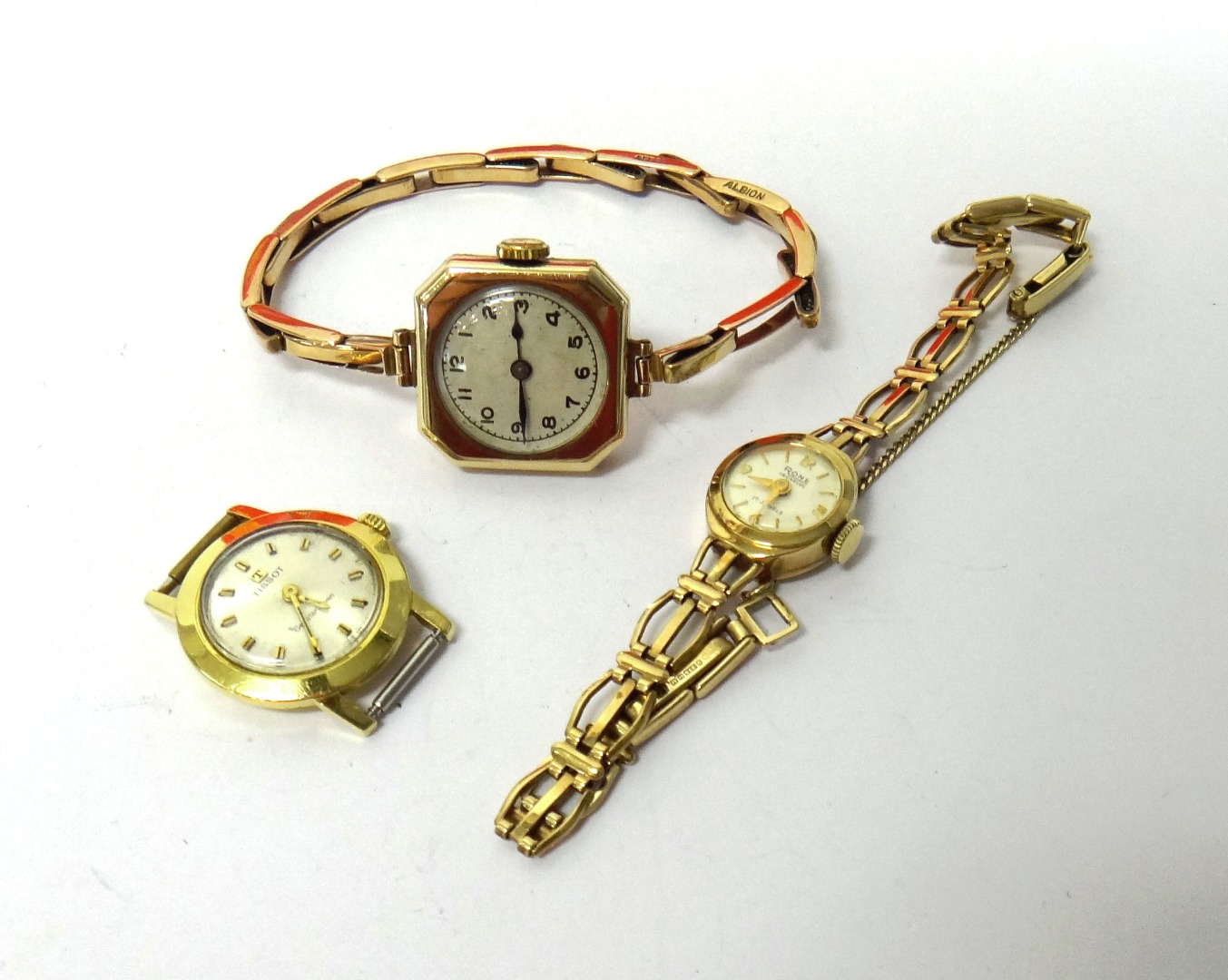 Appraisal: A ladies gold circular cased Tissot wristwatch a ladies ct