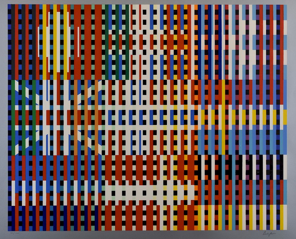 Appraisal: Yaacov Agam Flags of all Nations-Europe Lithogr Yaacov Agam b