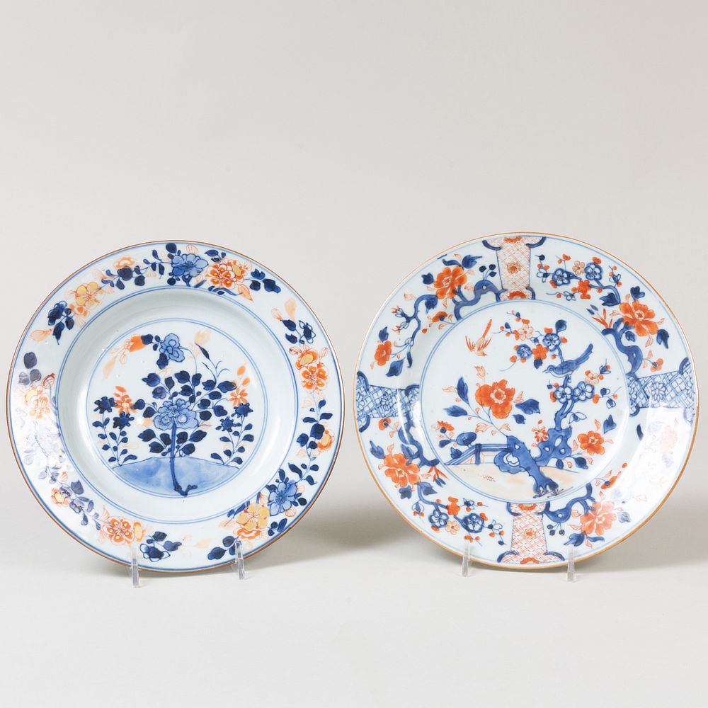 Appraisal: Two Chinese Export Imari Porcelain Plates The larger in diam