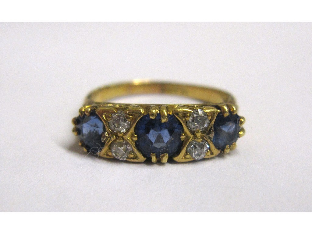 Appraisal: Victorian ct gold sapphire and diamond set dress ring