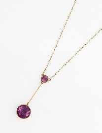 Appraisal: A ct gold amethyst pendant necklace length approximately cm gms