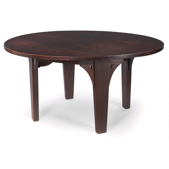 Appraisal: Rare Gustav Stickley dining table early and important form with