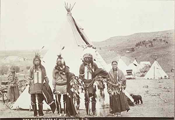 Appraisal: W R Cross Photograph of Pine Ridge Indians Silver gelatin