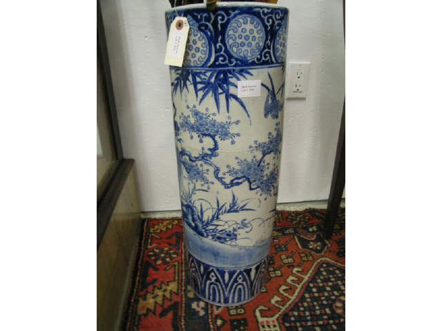 Appraisal: Arita Porcelain Umbrella Stand blue landscape