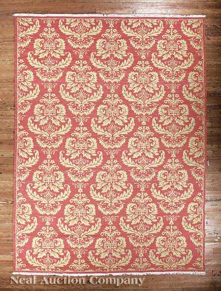 Appraisal: A Good Hand-Woven Soumak Carpet crimson and cream ground allover