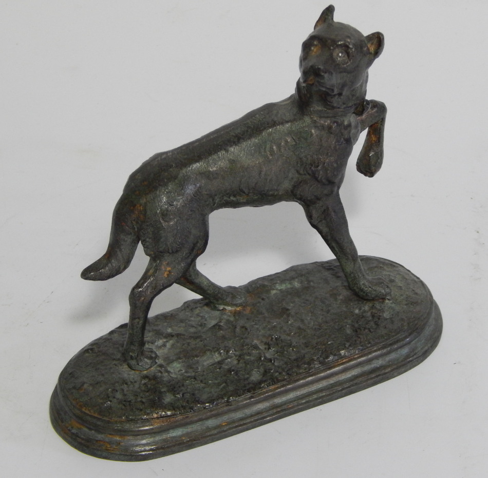 Appraisal: A thC spelter model of a dog in a standing