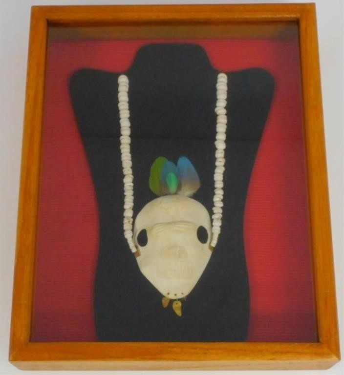 Appraisal: TAINO NECKLACE SHELL MEDALLION GOLD DANGLESand gold side supports were