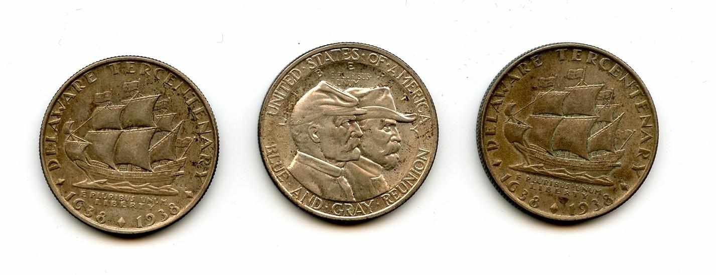 Appraisal: Commemorative Half Dollars Included are Delaware and a Gettysburg The