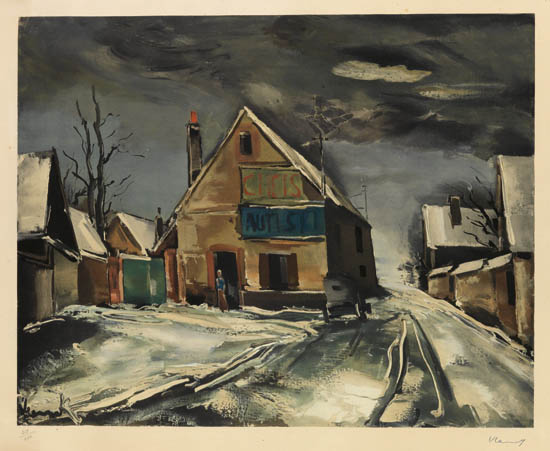 Appraisal: MAURICE DE VLAMINCK after Village sous la Neige Color collotype