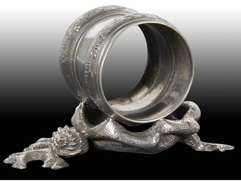 Appraisal: Driftwood Seashell Figural Napkin Ring Description Marked Meriden B Condition