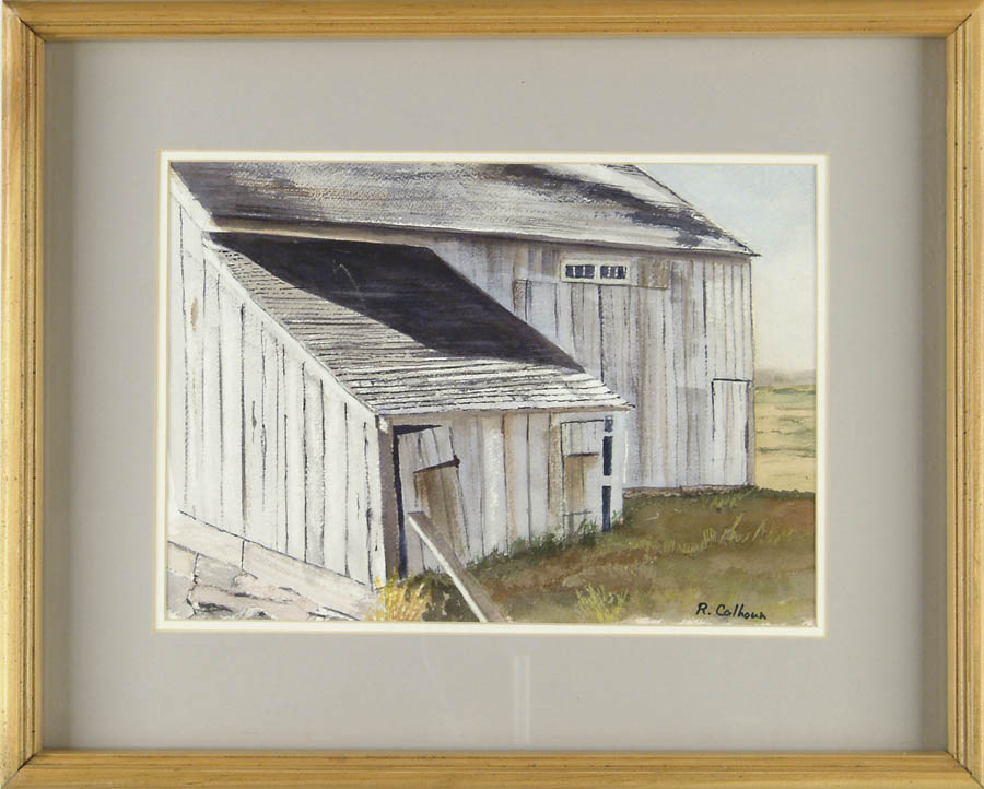 Appraisal: R CALHOUN American th Century BARN AND SHED Watercolor outdoor