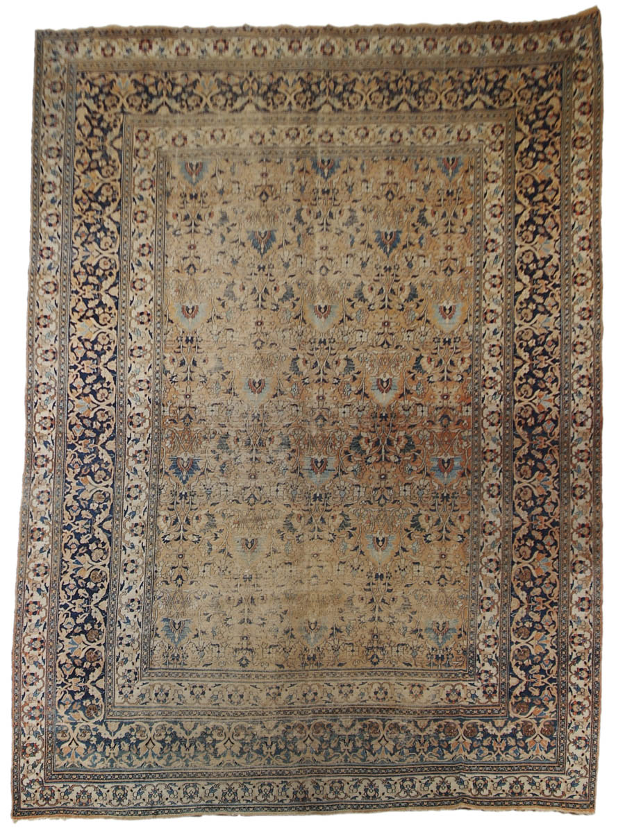 Appraisal: OVERSIZE ANTIQUE ORIENTAL RUG Sarouk type pattern with colors of