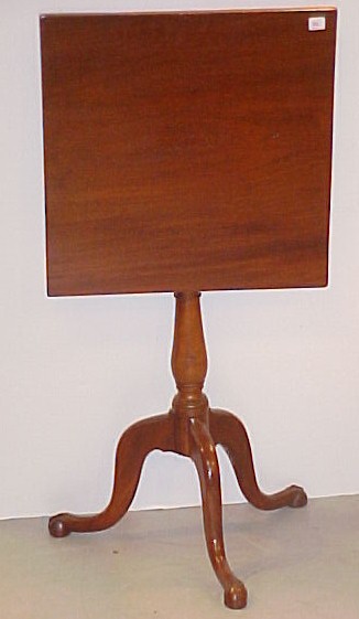 Appraisal: th th C mahogany or walnut birdcage tilt top candlestand