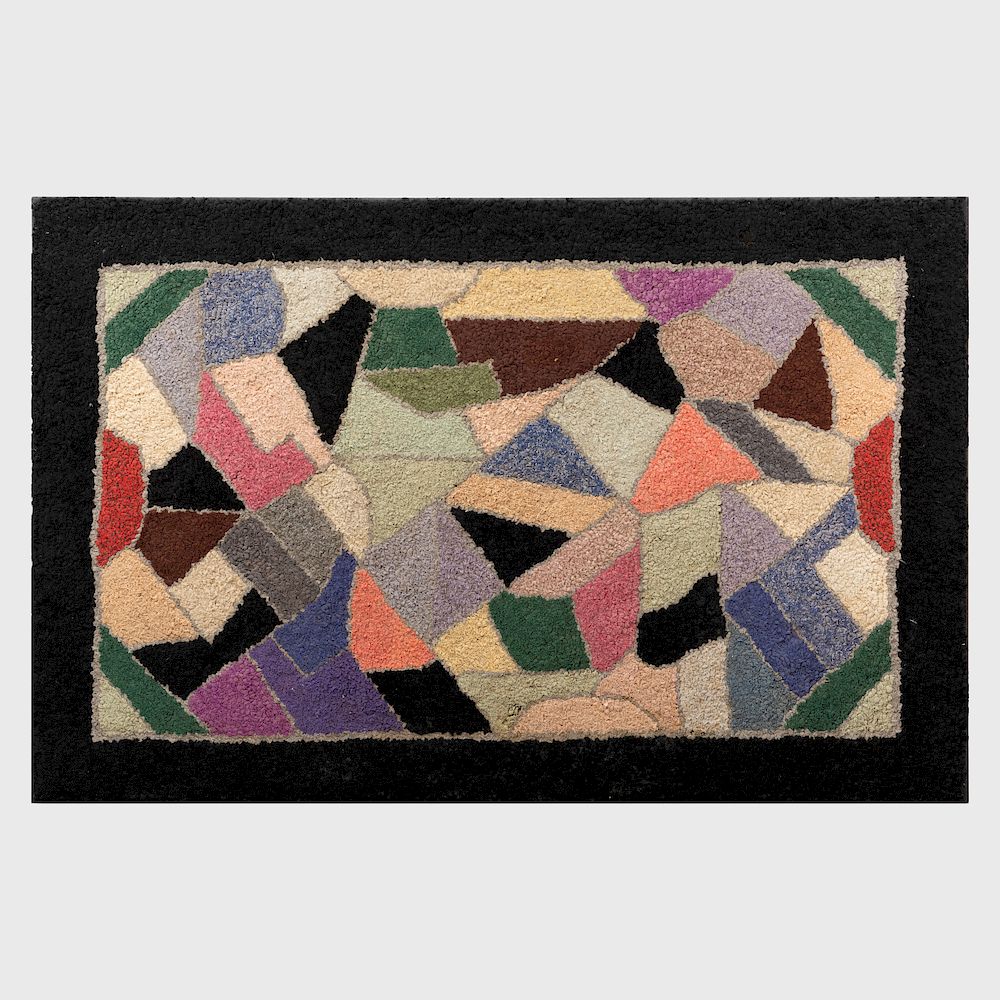 Appraisal: American Hooked Rug x in Condition Mounted on a stretcher