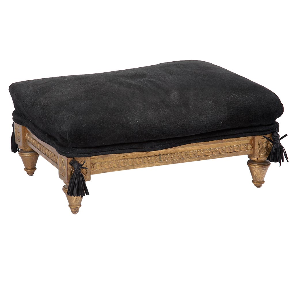 Appraisal: Louis XVI Style Carved and Gold Painted Footstool With a