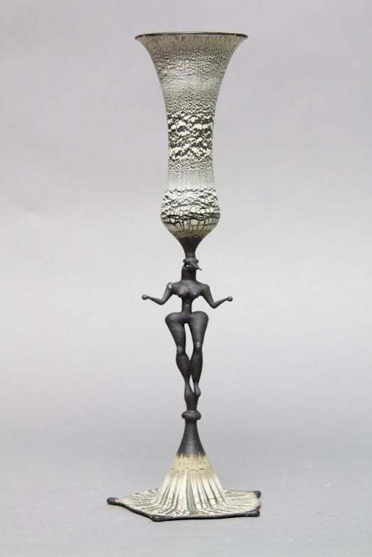 Appraisal: Shane Fero Shane Fero American b - Figural Goblet Blown