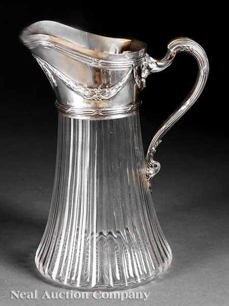 Appraisal: An Antique French First Standard Silver and Cut Crystal Claret