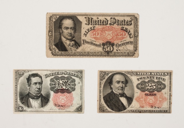 Appraisal: Three United States fractional notes comprising c and c Series