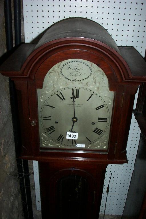 Appraisal: A small Edwardian mahogany longcase clock the full length door