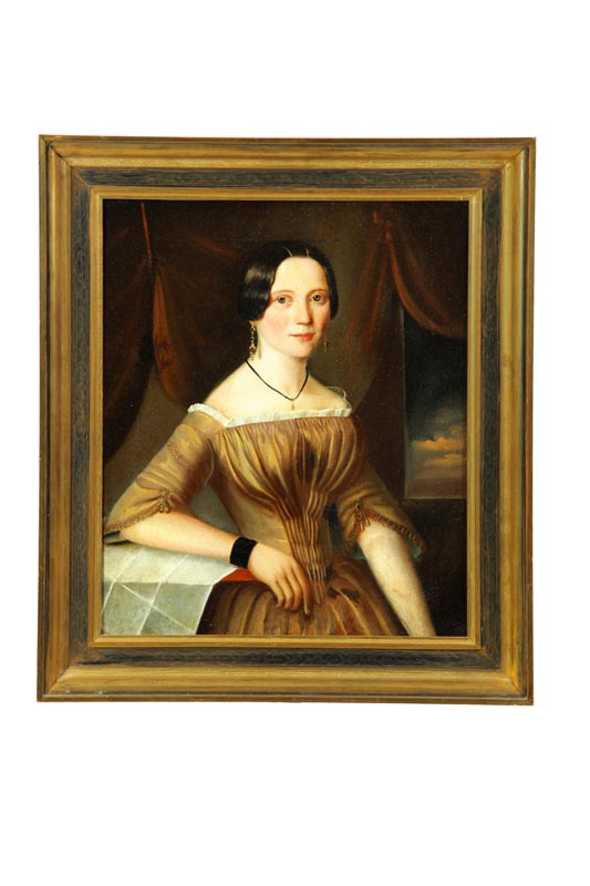 Appraisal: PORTRAIT OF A WOMAN AMERICAN SCHOOL CA s Oil on