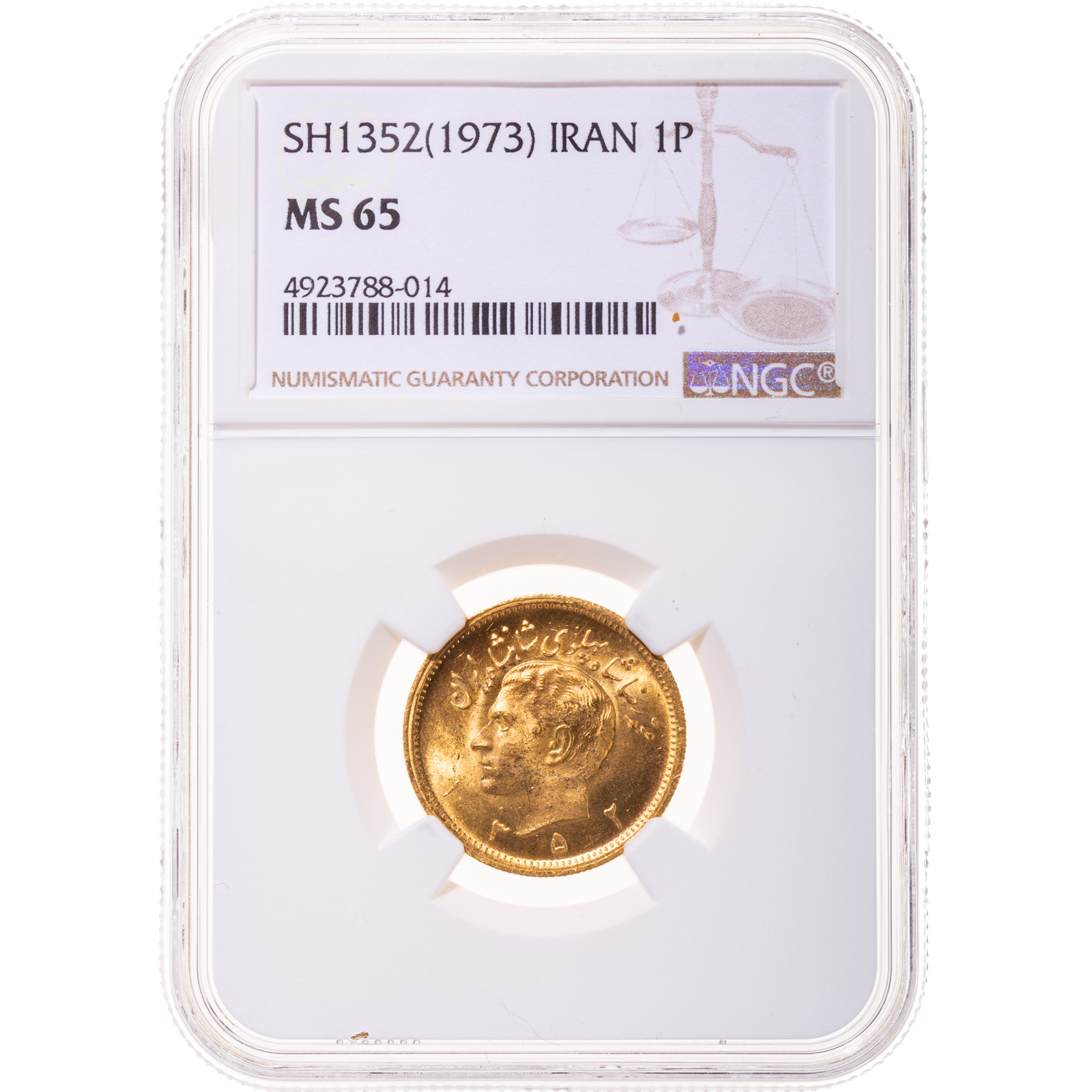 Appraisal: SH IRAN GOLD PAHLAVI NGC MS From SH an Iran