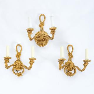 Appraisal: Napoleon III style bronze wall sconces Napoleon III style bronze