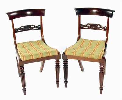 Appraisal: A set of eight George IV rosewood side chairs with