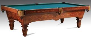 Appraisal: Italian Renaissance style marquetry inlaid pool table Italian Renaissance style