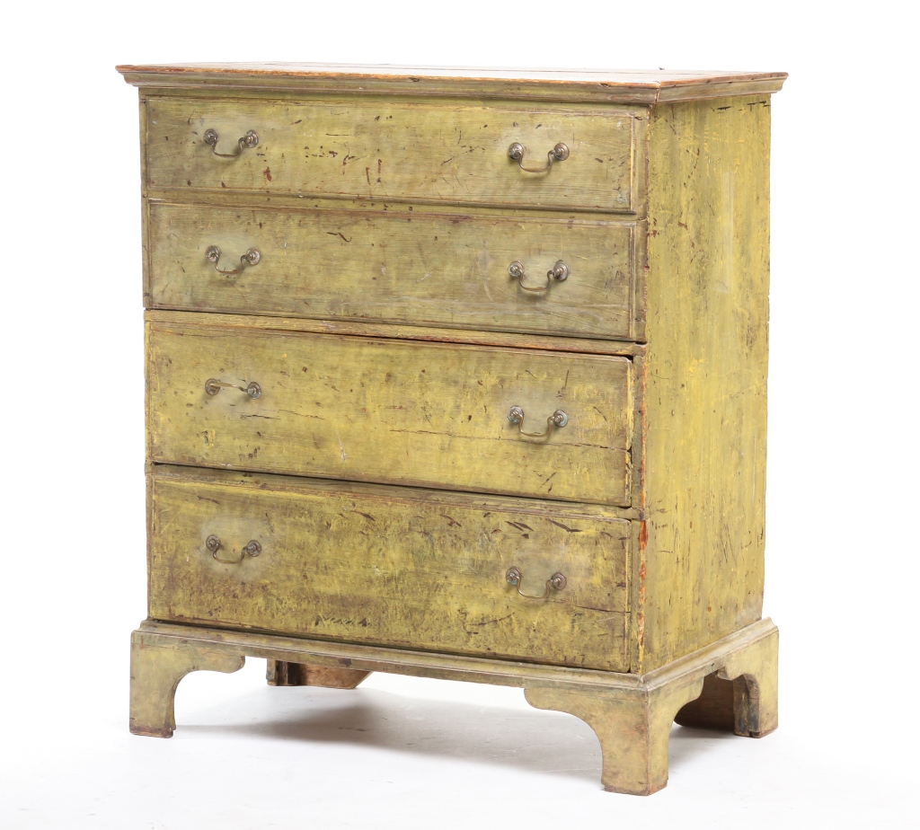 Appraisal: AMERICAN MULE CHEST Late th century pine Lift top with