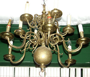 Appraisal: A pair of Dutch style gilt brass twelve branch twin