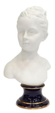 Appraisal: French biscuit porcelain bust Camille Tharaud Limoges th c Louise