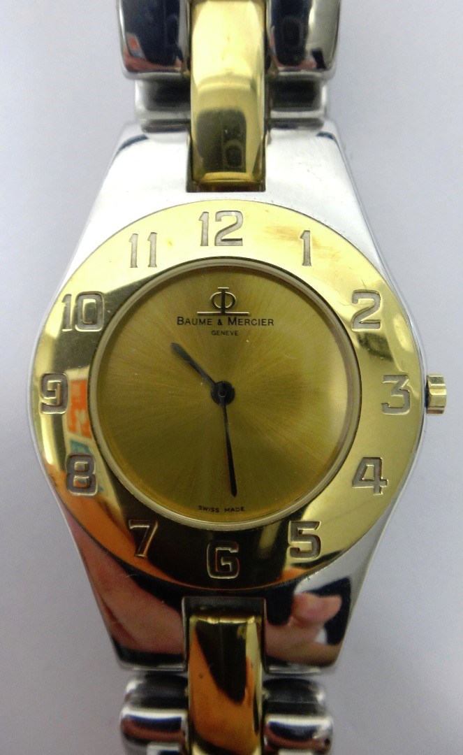 Appraisal: A gentleman's steel and gilt Baume Mercier bracelet wristwatch the