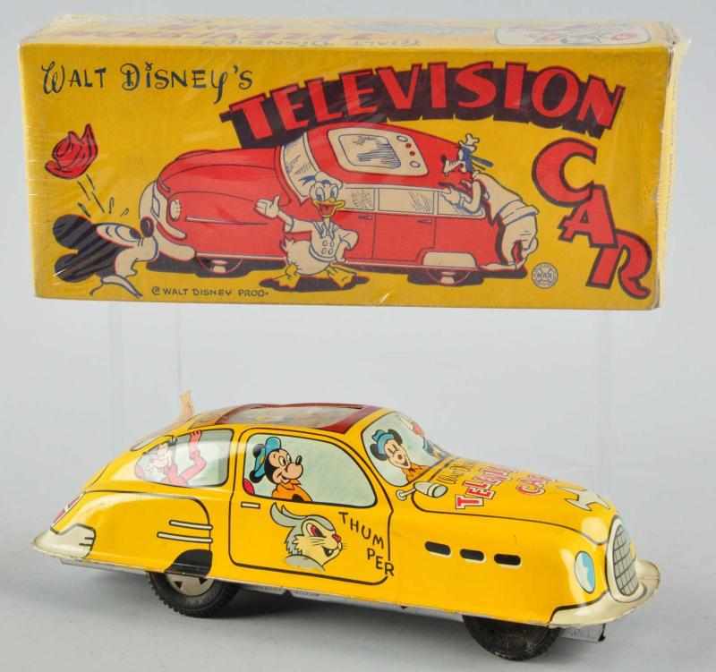 Appraisal: Tin Litho Marx Disney Television Car Friction Toy Description American