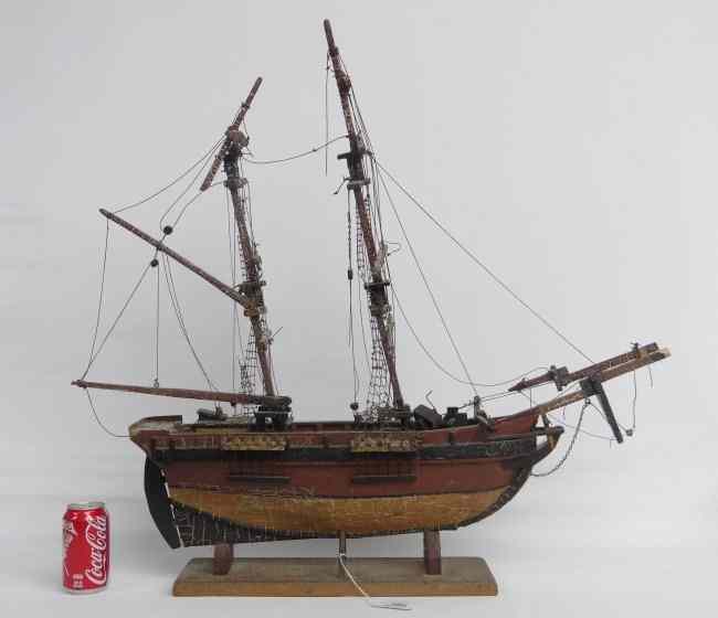 Appraisal: Polychrome painted model ship '' W ' Ht