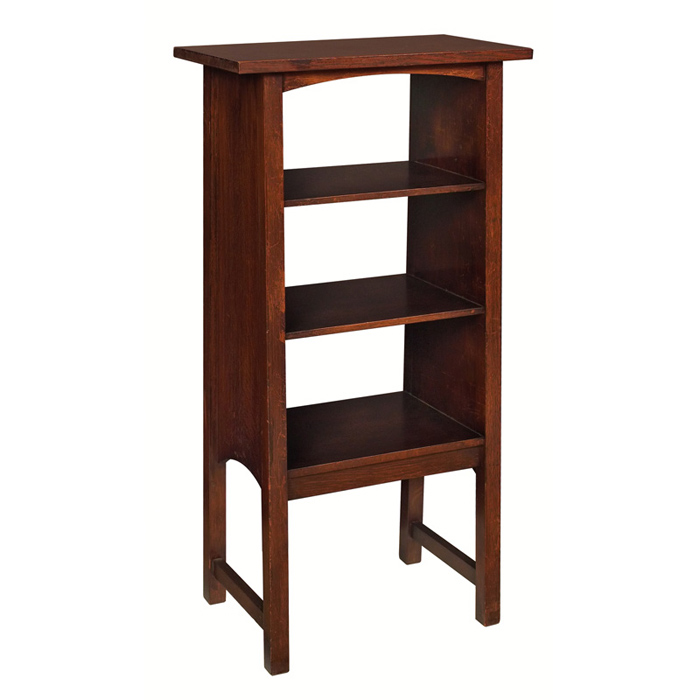 Appraisal: Gustav Stickley magazine stand Harvey Ellis influenced rectangular top with