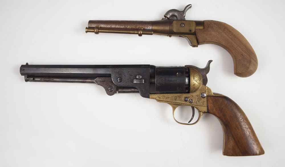 Appraisal: REPRODUCTION COLT AND FRENCH DERRINGER To include Italian copy of