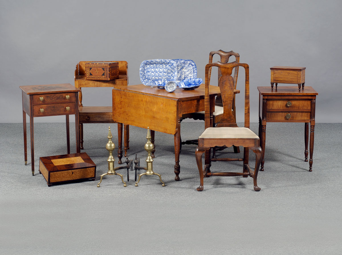 Appraisal: GROUP OF BLUE SPONGE-DECORATED TABLE AND UTILITARIAN WARES Comprising two