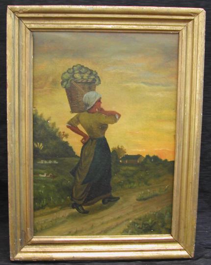 Appraisal: Southern School Early th Century North Carolina Cabbage Woman oil